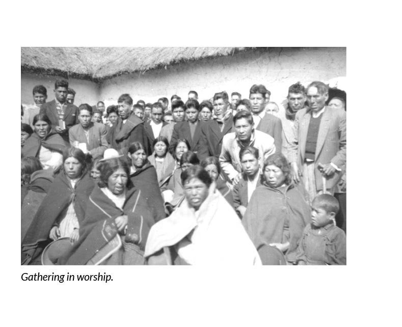 Locals gathering in worship.